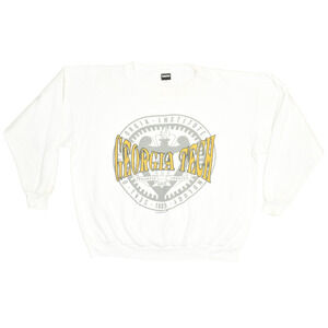 Vintage 90s Georgia Tech White Jackets TULTEX Sweatshirt Regular Size 2XL
